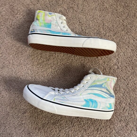 Vans SK8 Hi 138 Decon Resin Swirl/Marshmallow Skate Shoes Mens 9 Womens 10.5 - Picture 1 of 9